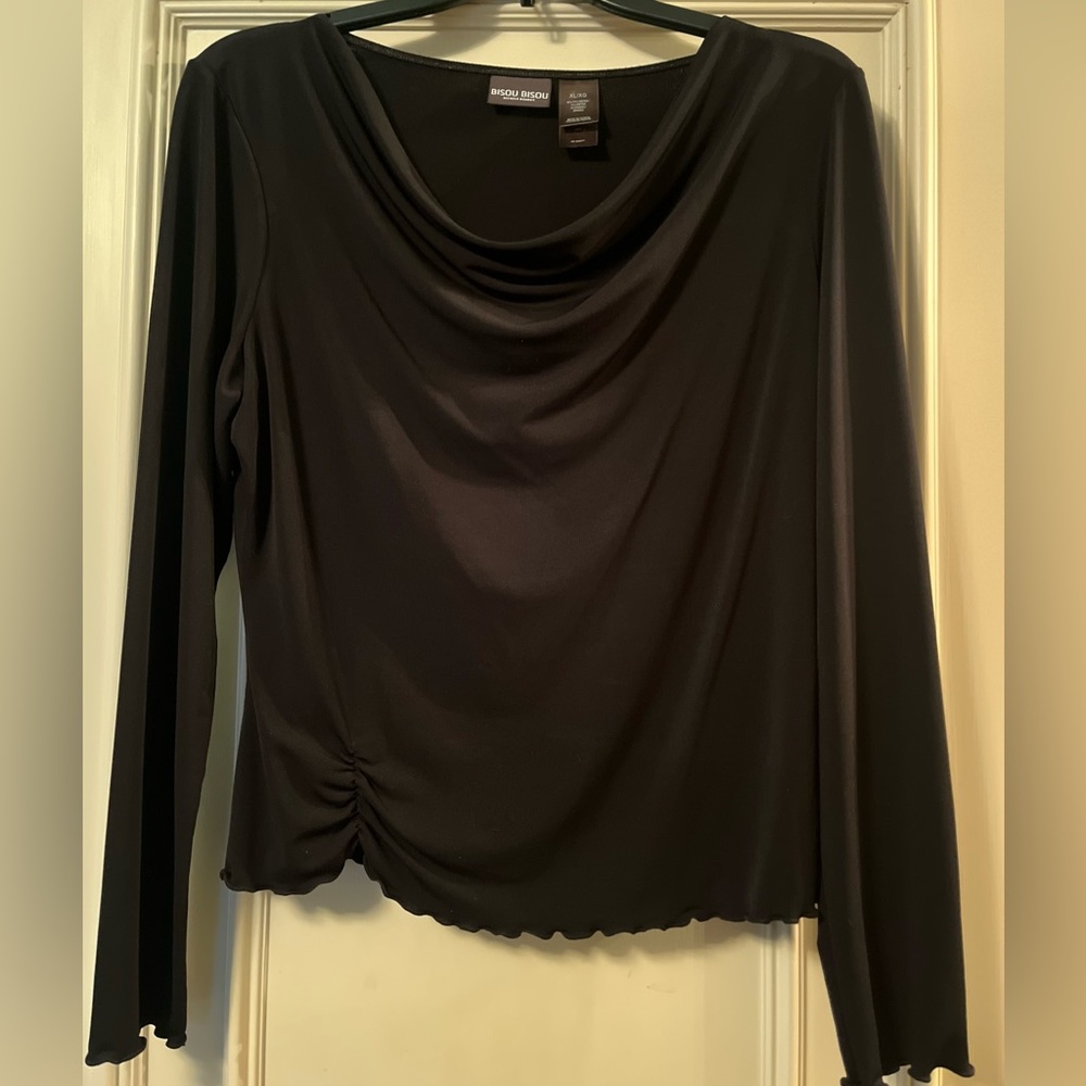 Black Long Sleeve Bisou Bisou Blouse